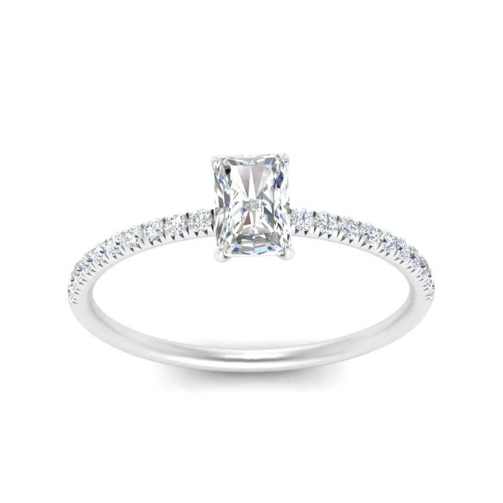 0.50 To 5 Carat Pave Petite Engagement Ring Lab Diamond IGI Certified 14K Gold
