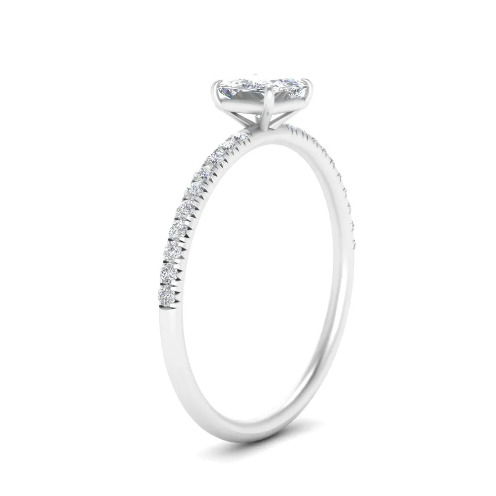 0.50 To 5 Carat Pave Petite Engagement Ring Lab Diamond IGI Certified 14K Gold