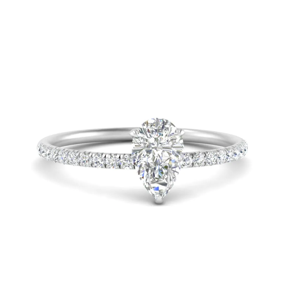 0.50 To 5 Carat Pave Petite Engagement Ring Lab Diamond IGI Certified 14K Gold