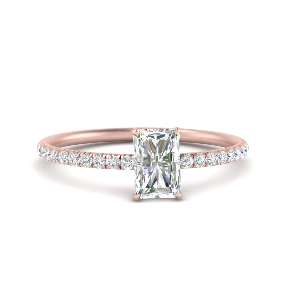 0.50 To 5 Carat Pave Petite Engagement Ring Lab Diamond IGI Certified 14K Gold