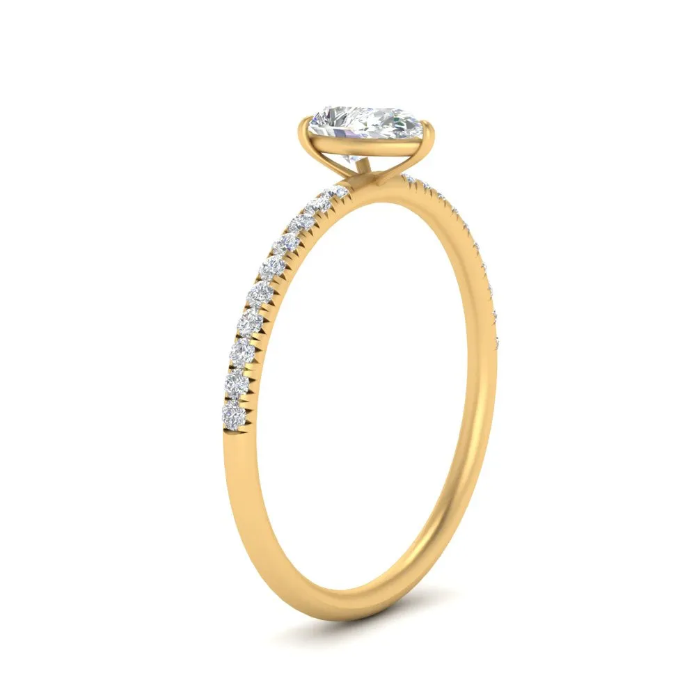 0.50 To 5 Carat Pave Petite Engagement Ring Lab Diamond IGI Certified 14K Gold