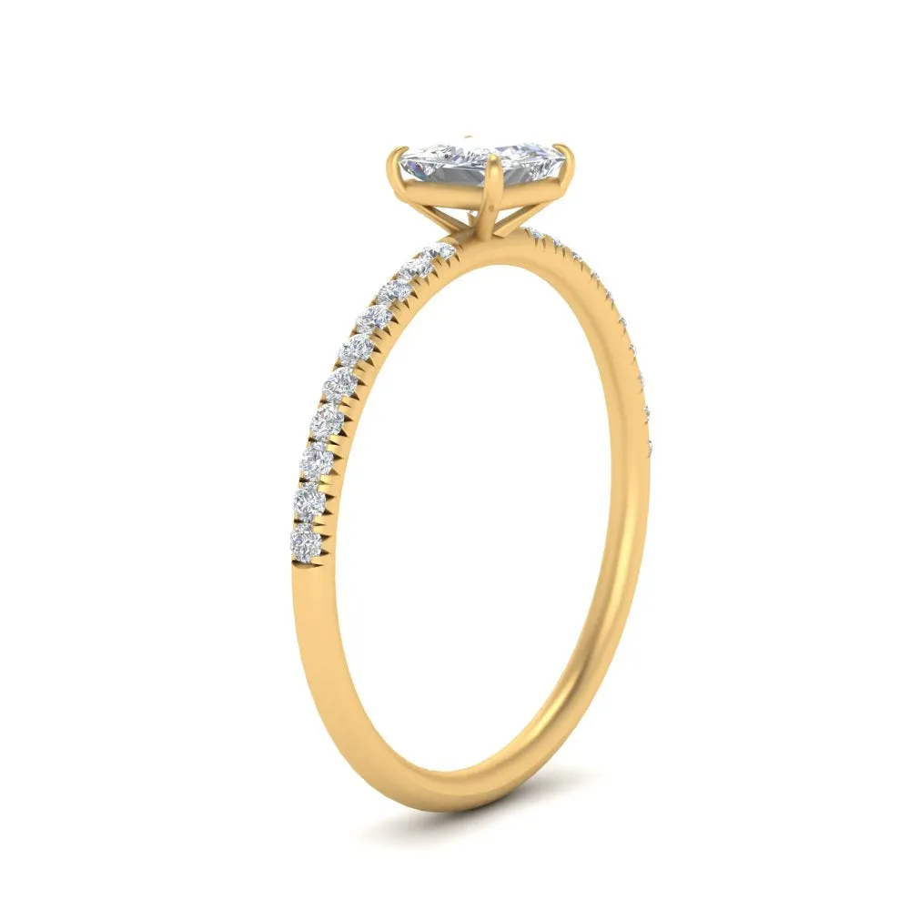 0.50 To 5 Carat Pave Petite Engagement Ring Lab Diamond IGI Certified 14K Gold