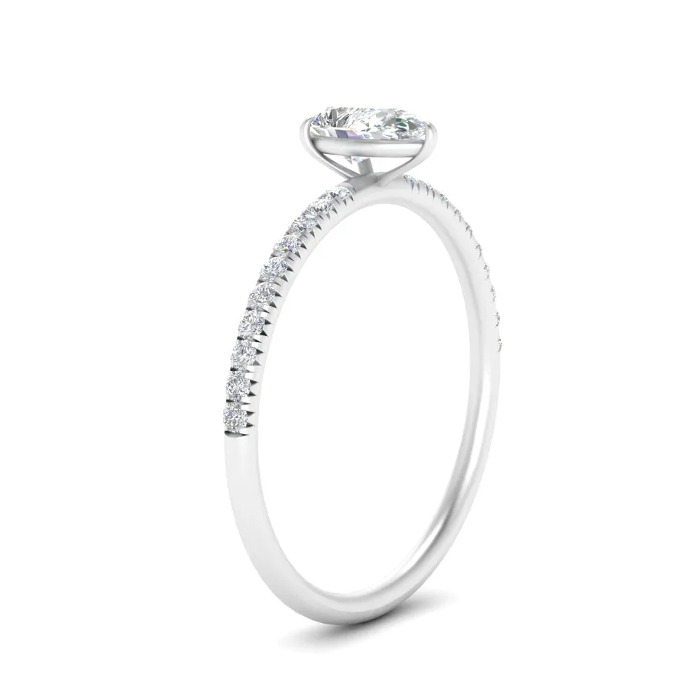 0.50 To 5 Carat Pave Petite Engagement Ring Lab Diamond IGI Certified 14K Gold