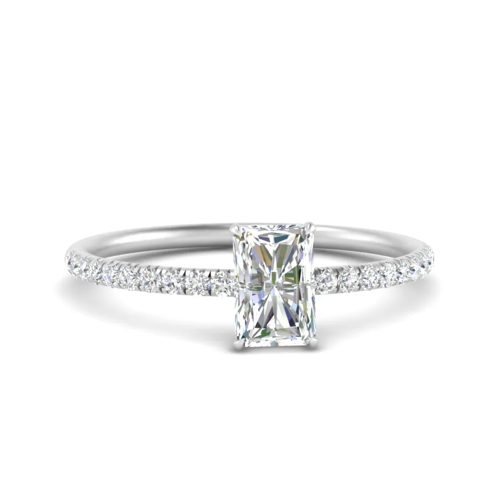 0.50 To 5 Carat Pave Petite Engagement Ring Lab Diamond IGI Certified 14K Gold