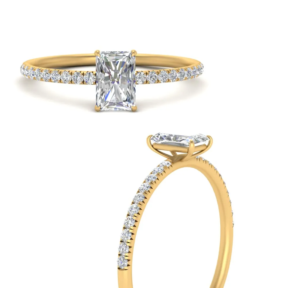 0.50 To 5 Carat Pave Petite Engagement Ring Lab Diamond IGI Certified 14K Gold