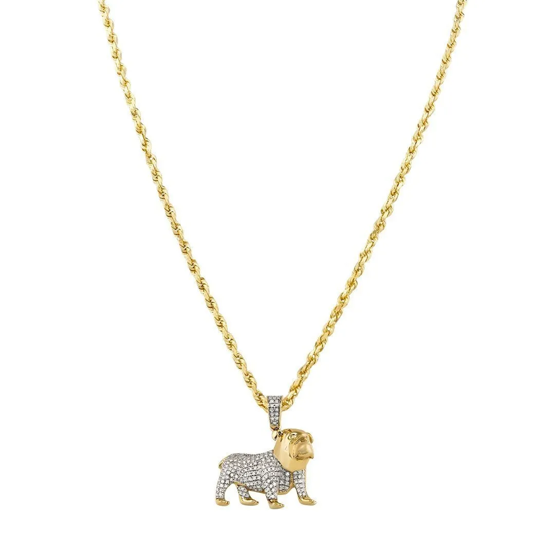 10k Yellow Gold Diamond Dog Pendant 0.40 Ctw
