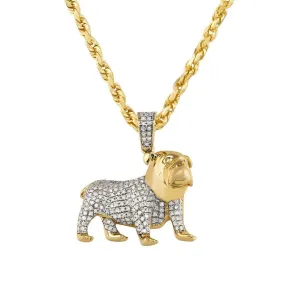 10k Yellow Gold Diamond Dog Pendant 0.40 Ctw