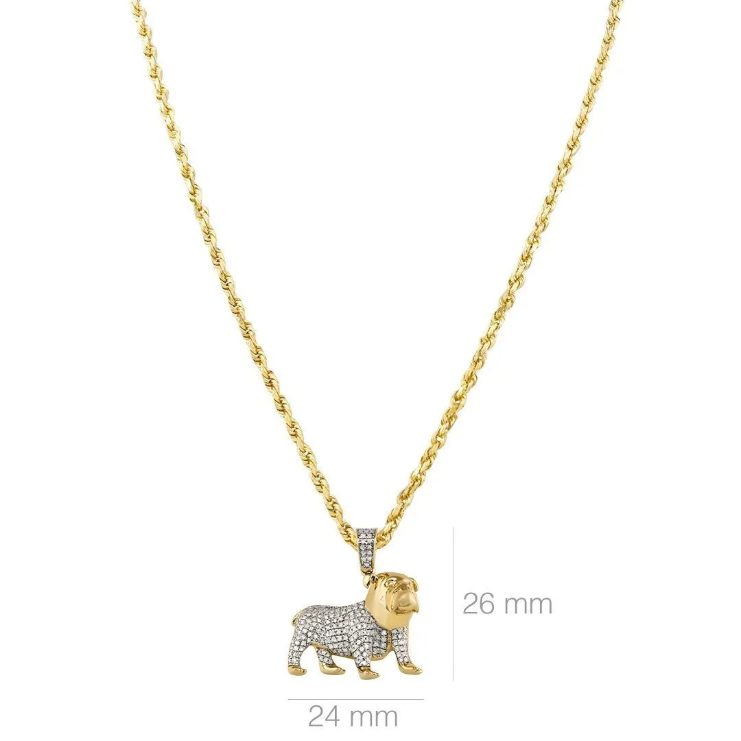 10k Yellow Gold Diamond Dog Pendant 0.40 Ctw