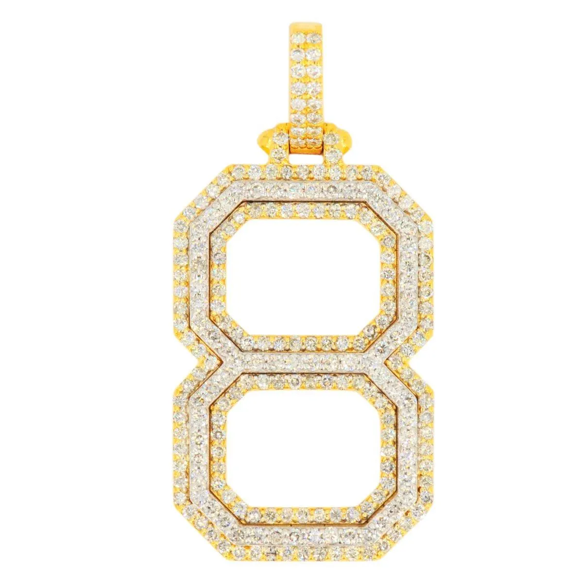 10K Yellow Gold Si Diamond Number 8 Pendant