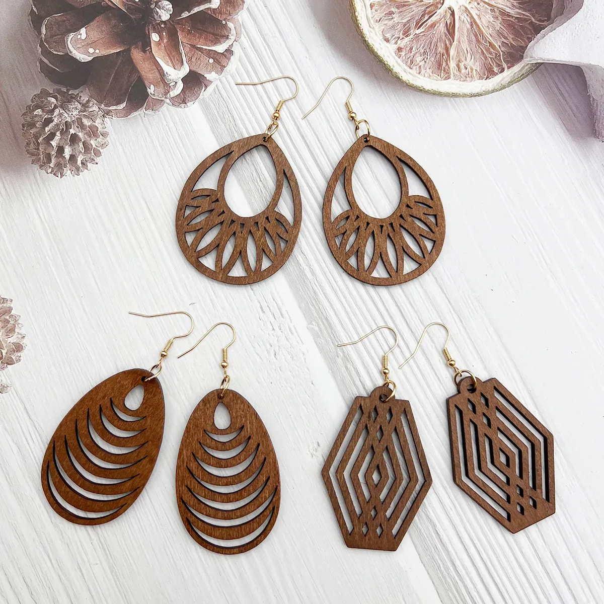 12 Pairs Bohemian Leaf Earrings Set | Geometric Dangle Earrings | Holiday Fashion