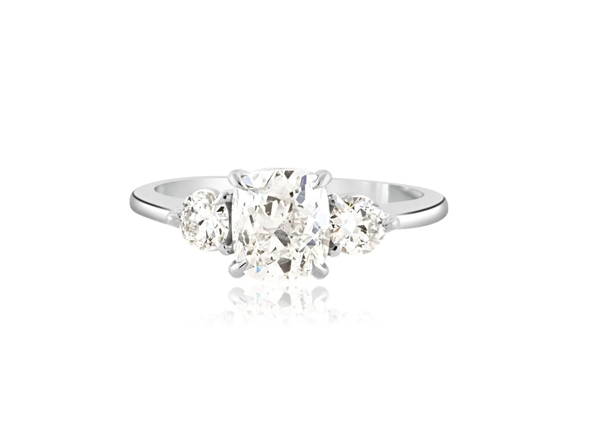 1.35cts Old Mine Brilliant Trinity Ring