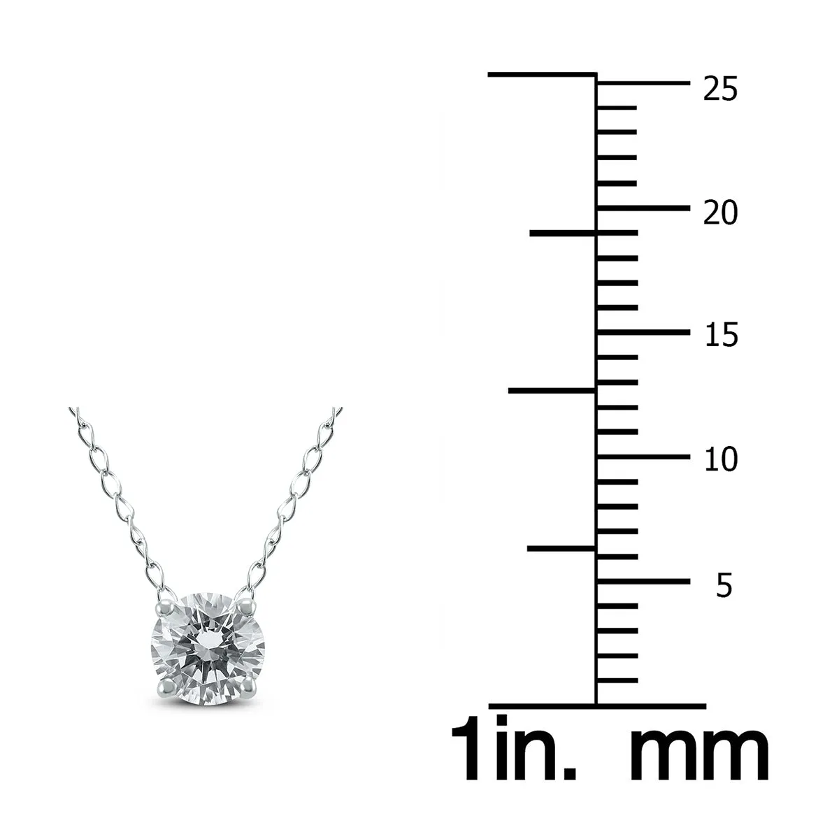 1/4 Carat Floating Round Diamond Solitaire Necklace in 14K White Gold