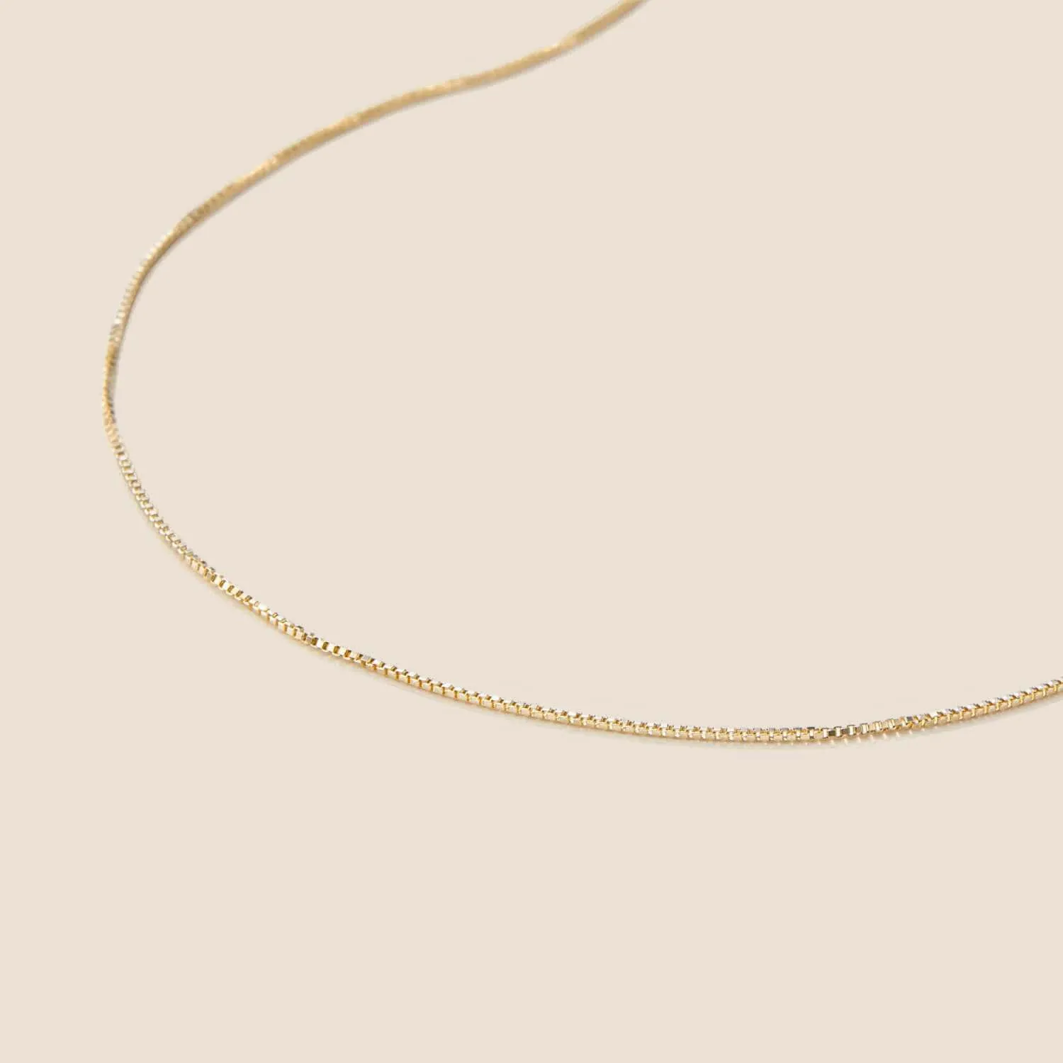 14K Gold Baby Box Chain Necklace (20 inches)