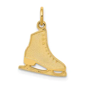 14K Gold Figure Skate Pendant with Polished Textured Finish Sophia Jewelers