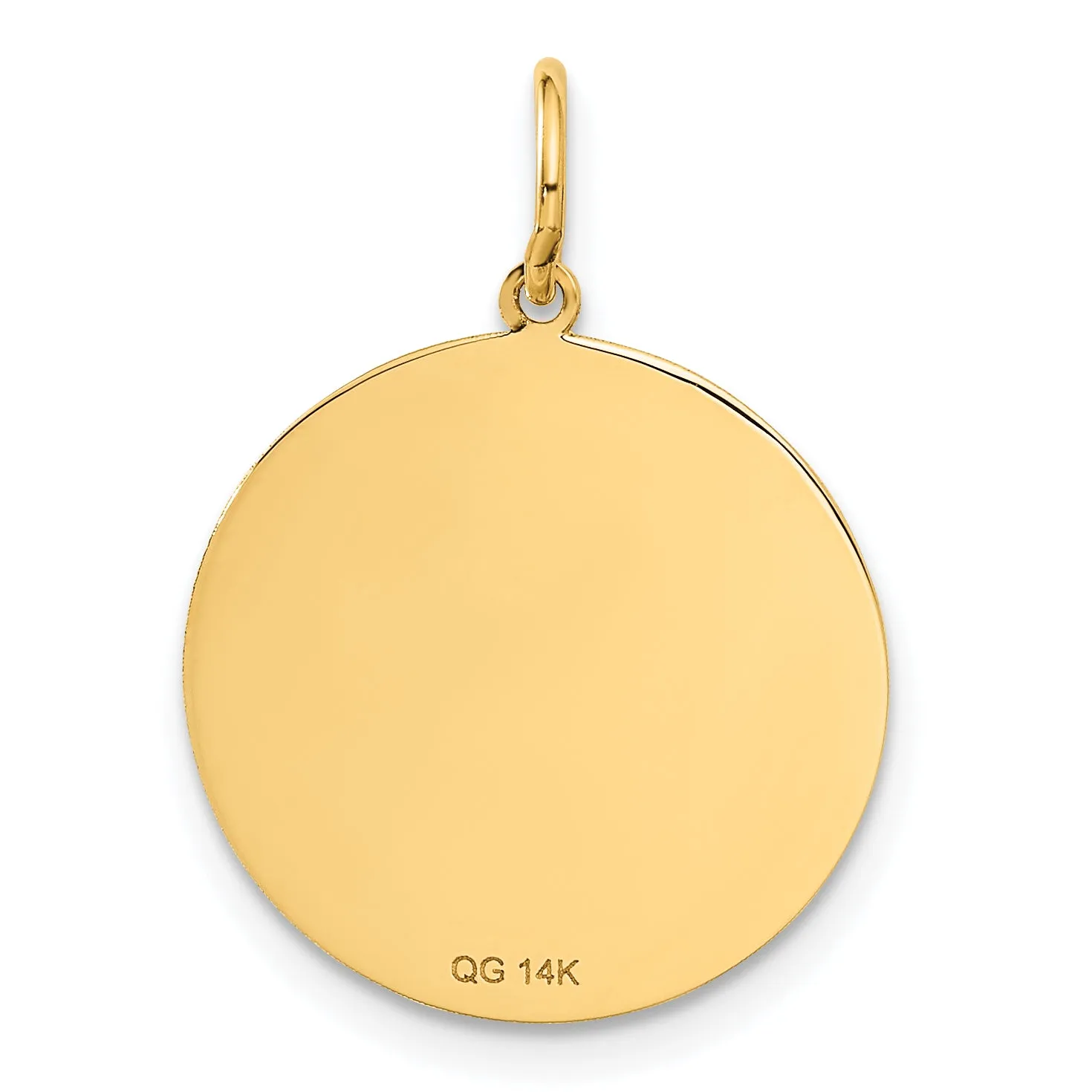 14K Gold Graduation Day Disc Charm with Flat Back Design