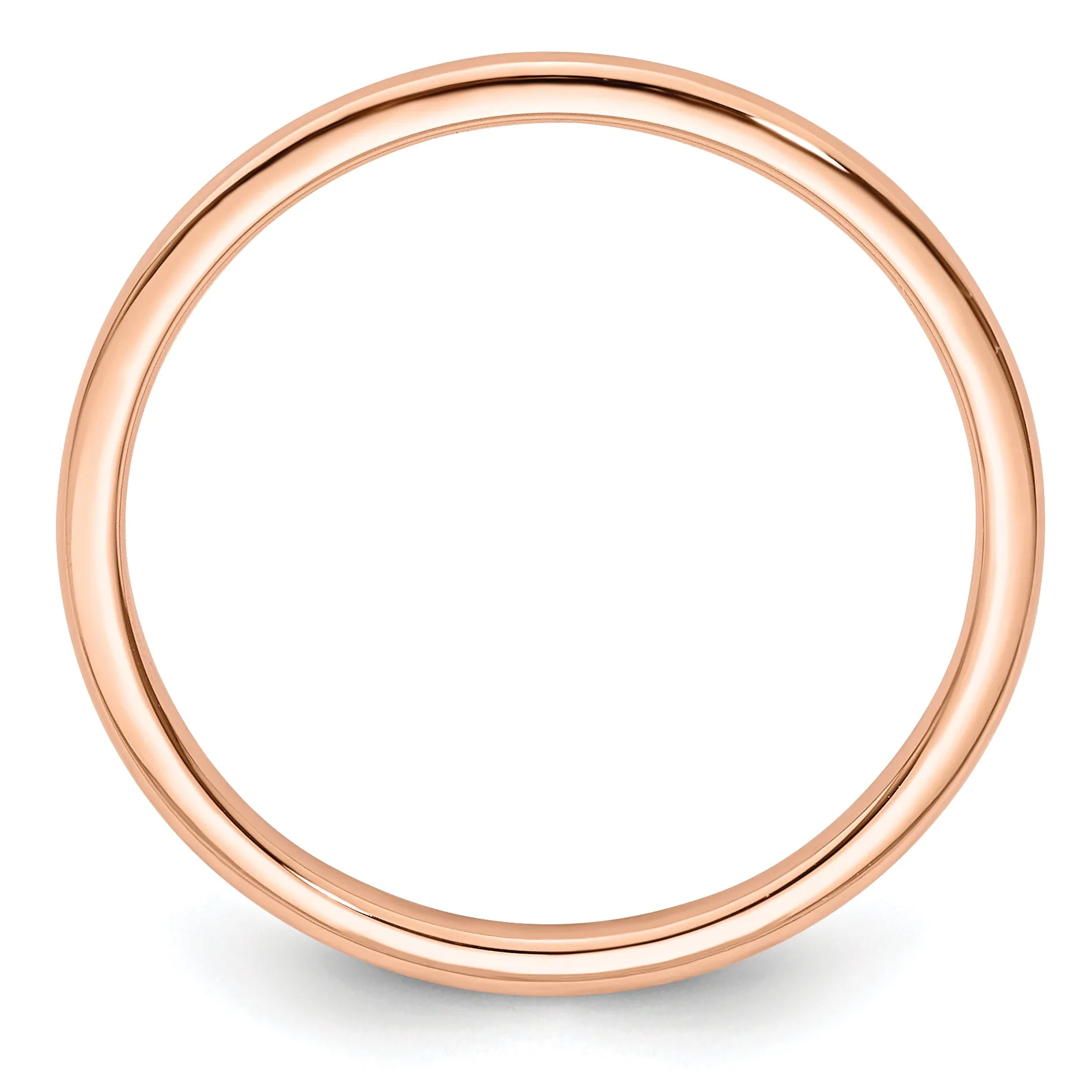 14K Rose Gold 1.2mm Half Round Polished Stackable Band Size 4