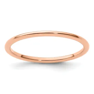 14K Rose Gold 1.2mm Half Round Polished Stackable Band Size 4