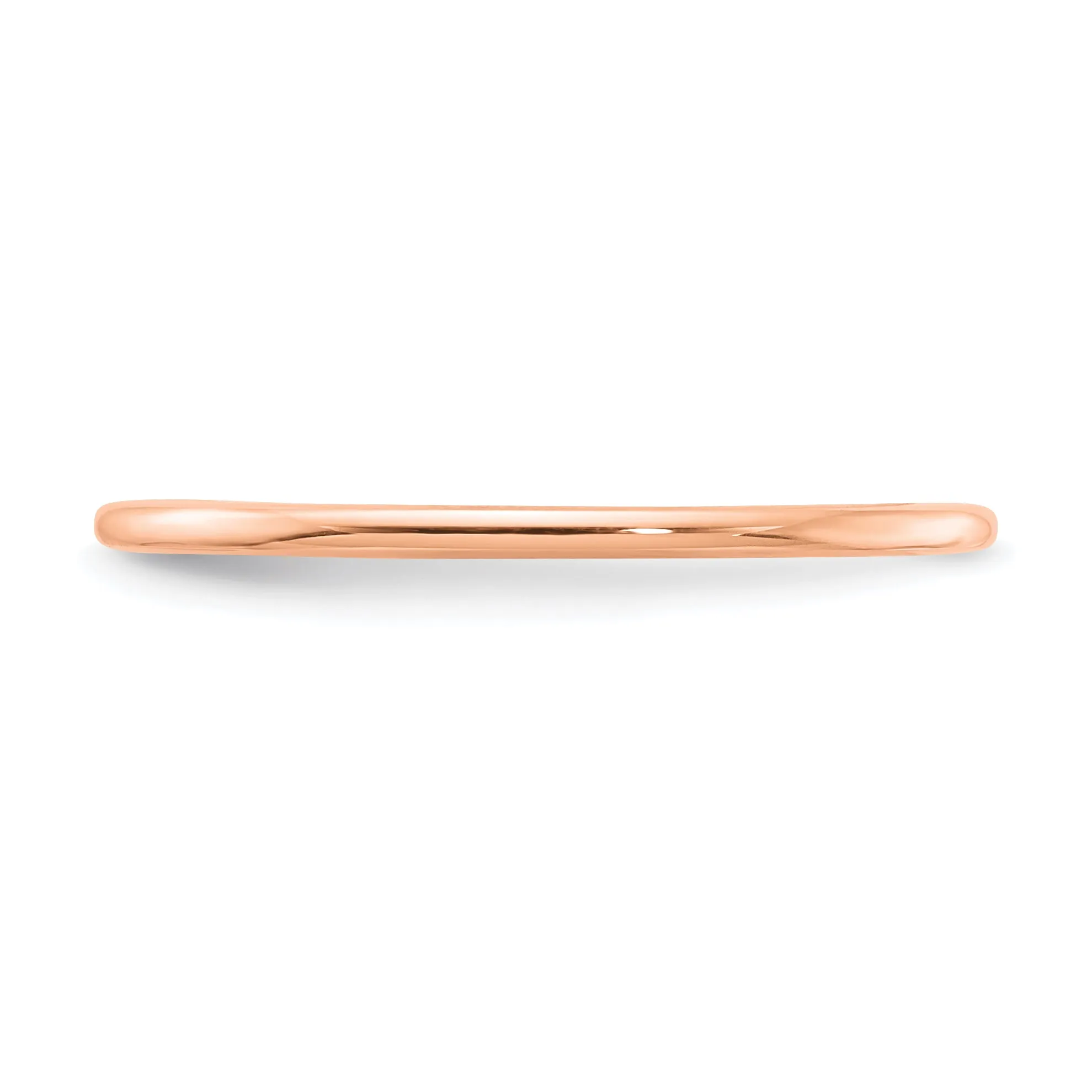 14K Rose Gold 1.2mm Half Round Polished Stackable Band Size 4