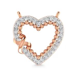 14K Rose Gold Diamond 1/5 Ct.Tw. Heart Necklace