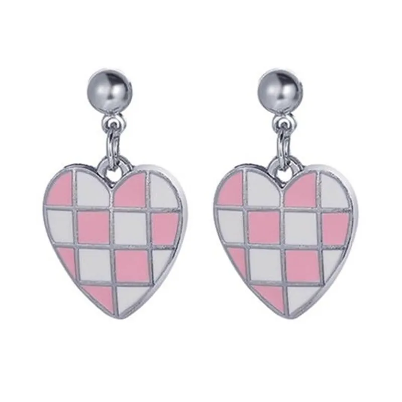 17KM Trendy Geometric Checkerboard Ball Shape Earrings For Women Fashion Colorful Lattice Drop Earrings 2022 Trend Jewelry