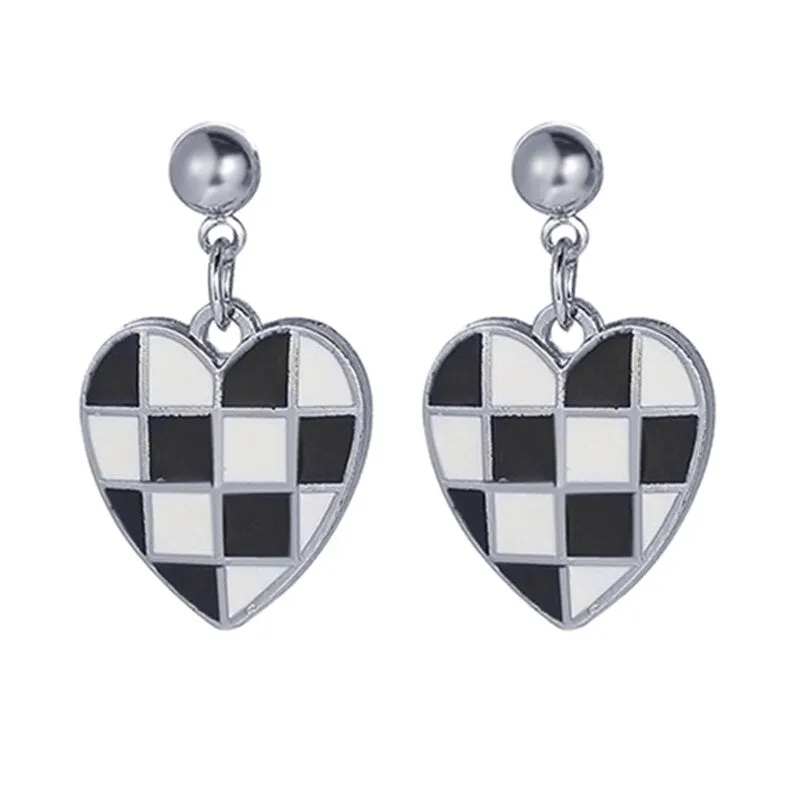 17KM Trendy Geometric Checkerboard Ball Shape Earrings For Women Fashion Colorful Lattice Drop Earrings 2022 Trend Jewelry