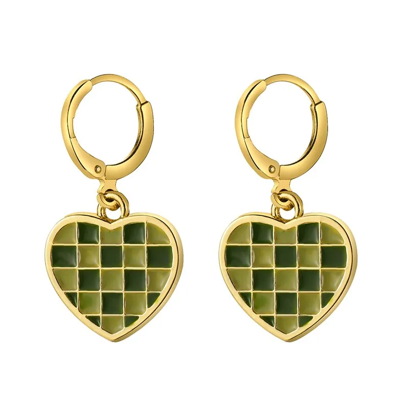 17KM Trendy Geometric Checkerboard Ball Shape Earrings For Women Fashion Colorful Lattice Drop Earrings 2022 Trend Jewelry