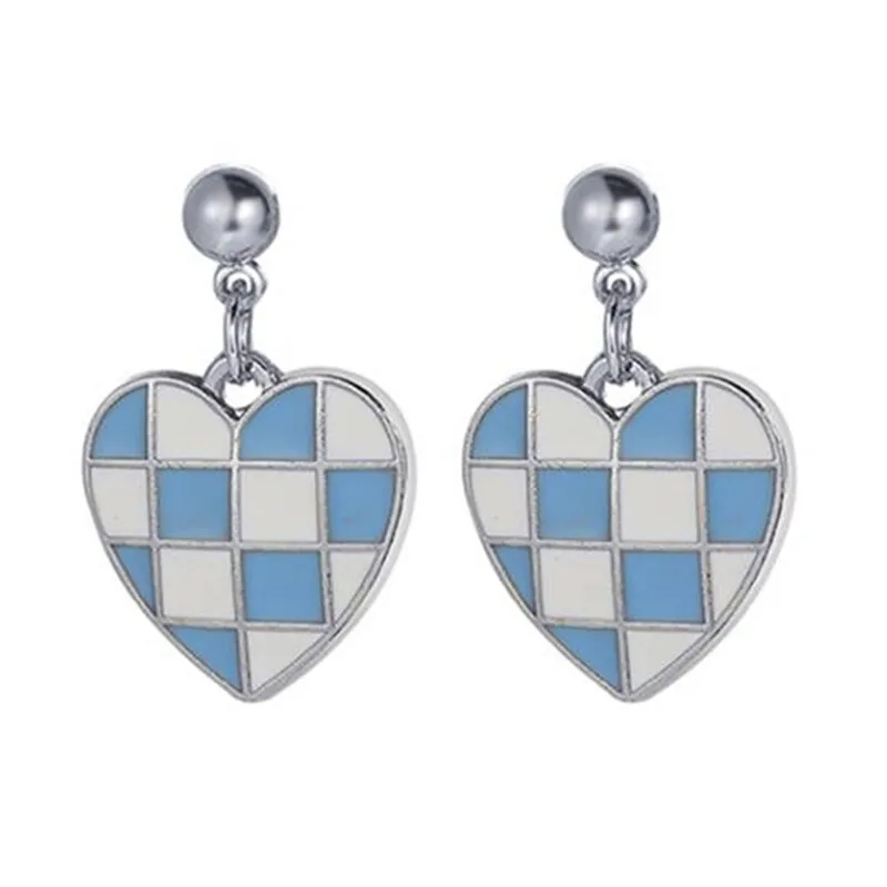 17KM Trendy Geometric Checkerboard Ball Shape Earrings For Women Fashion Colorful Lattice Drop Earrings 2022 Trend Jewelry