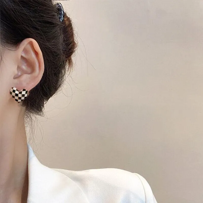17KM Trendy Geometric Checkerboard Ball Shape Earrings For Women Fashion Colorful Lattice Drop Earrings 2022 Trend Jewelry