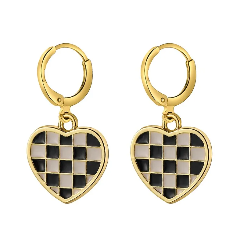 17KM Trendy Geometric Checkerboard Ball Shape Earrings For Women Fashion Colorful Lattice Drop Earrings 2022 Trend Jewelry