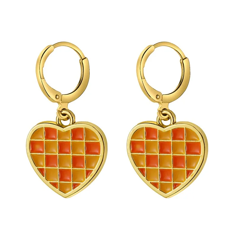 17KM Trendy Geometric Checkerboard Ball Shape Earrings For Women Fashion Colorful Lattice Drop Earrings 2022 Trend Jewelry