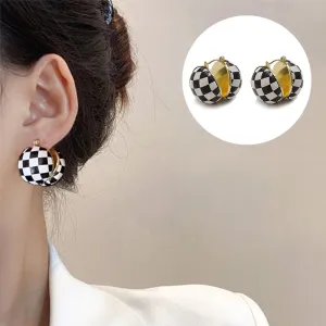 17KM Trendy Geometric Checkerboard Ball Shape Earrings For Women Fashion Colorful Lattice Drop Earrings 2022 Trend Jewelry