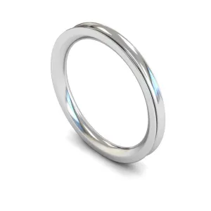 18ct White Gold Heavy Weight Concave 2mm Wedding Ring
