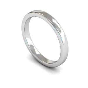 18ct White Gold Medium Weight Edged Slight Court 2.5mm Wedding Ring