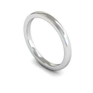 18ct White Gold Medium Weight Edged Slight Court 2mm Wedding Ring