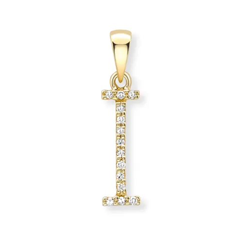 18ct yellow gold diamond initial pendants A-Z