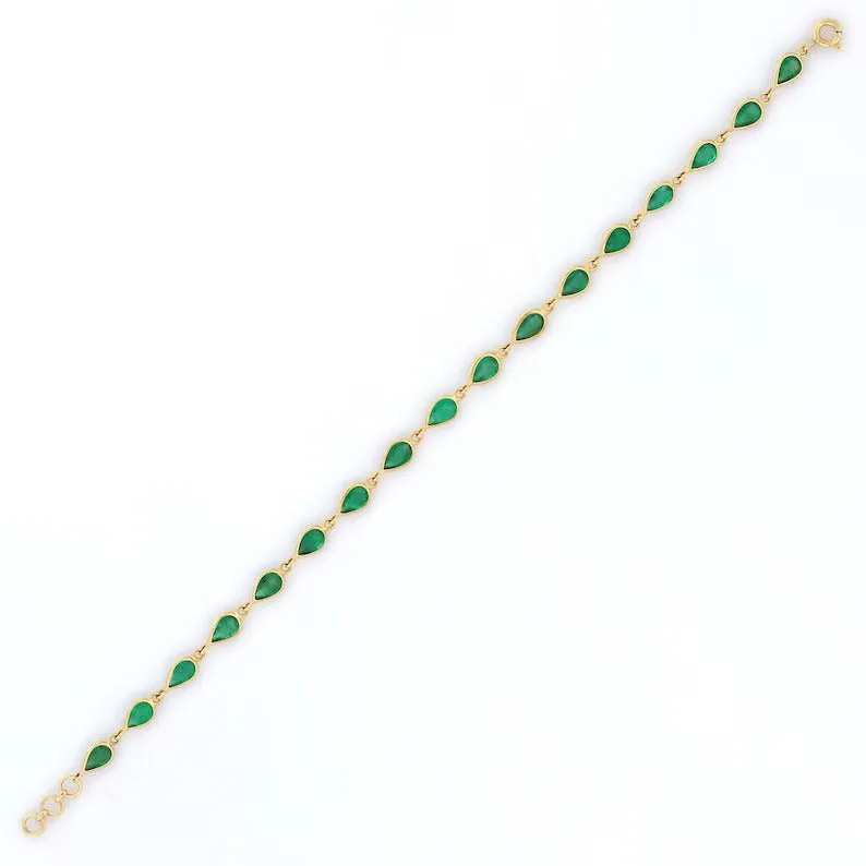 18K Gold Emerald Bracelet