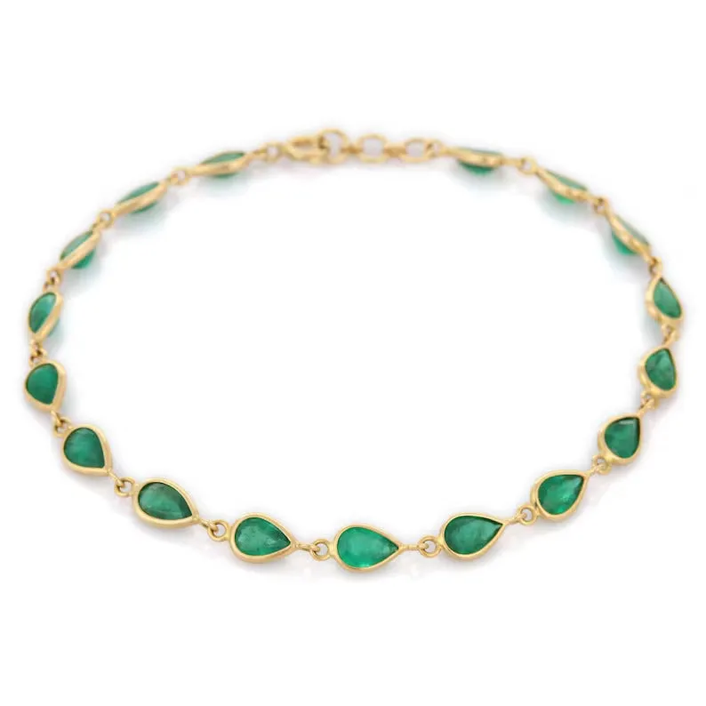 18K Gold Emerald Bracelet