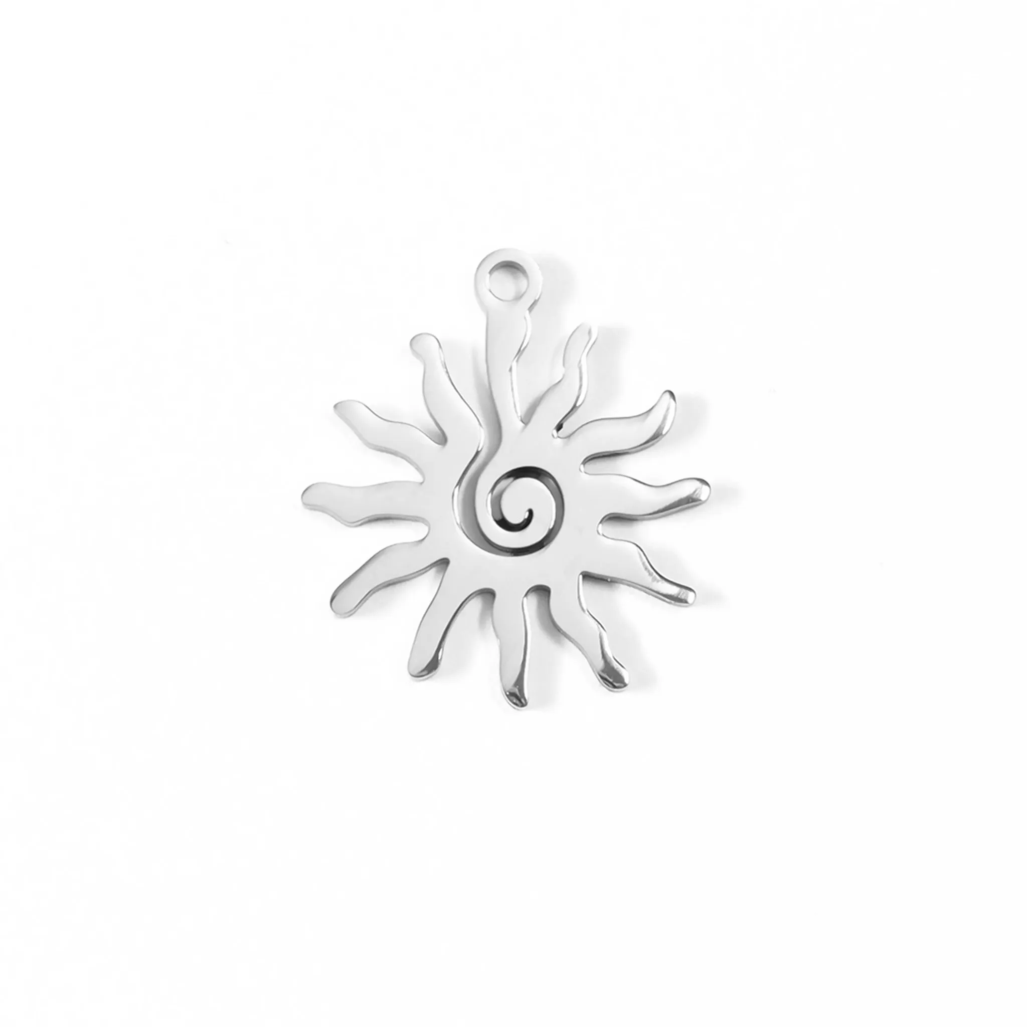 18K Gold PVD Stainless Steel Spiral Sun Charm / PDL0089