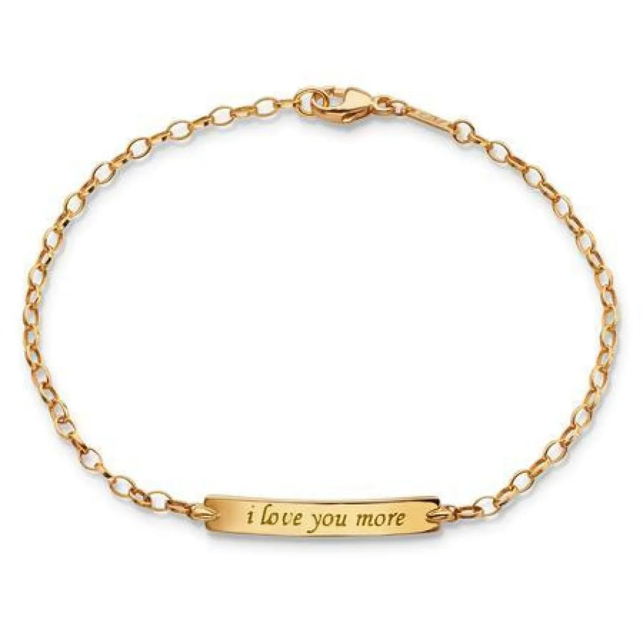 18K YELLOW GOLD "I LOVE YOU MORE" PETITE POESY BRACELET