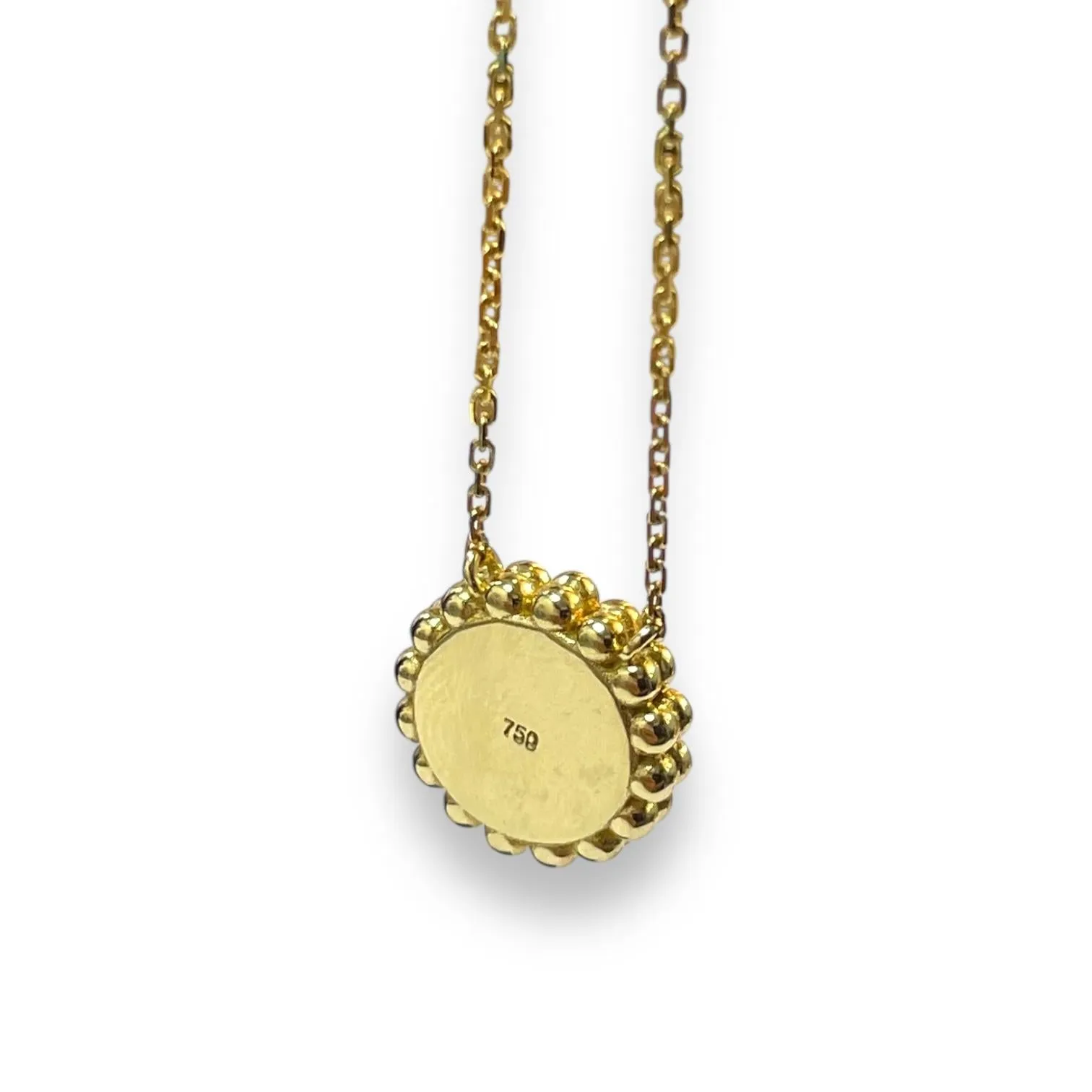 18K Yellow Gold Turquoise and Diamond Halo Necklace