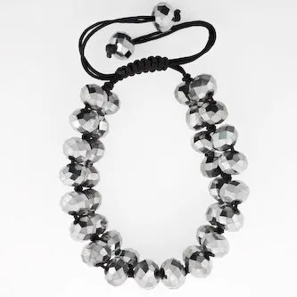 2-Row Crystal Pull String Bracelet