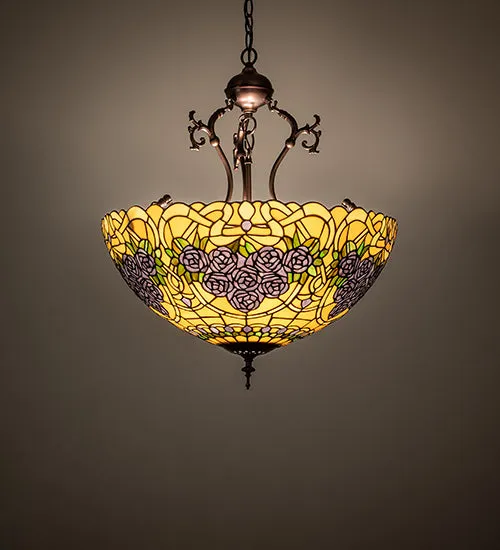 22" Wide Rose Bouquet Inverted Pendant