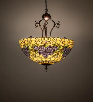 22" Wide Rose Bouquet Inverted Pendant