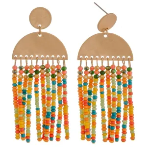 235591  Beaded Tassel Bohemian Drop Earrings