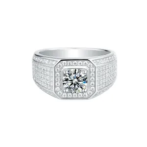 3.0 Carats VVS1 Moissanite Diamond Fully Iced Out Men's Ring