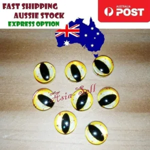 30pcs Round 12mm Glass Eyes Dragon Lizard Frog Eyeballs Model C
