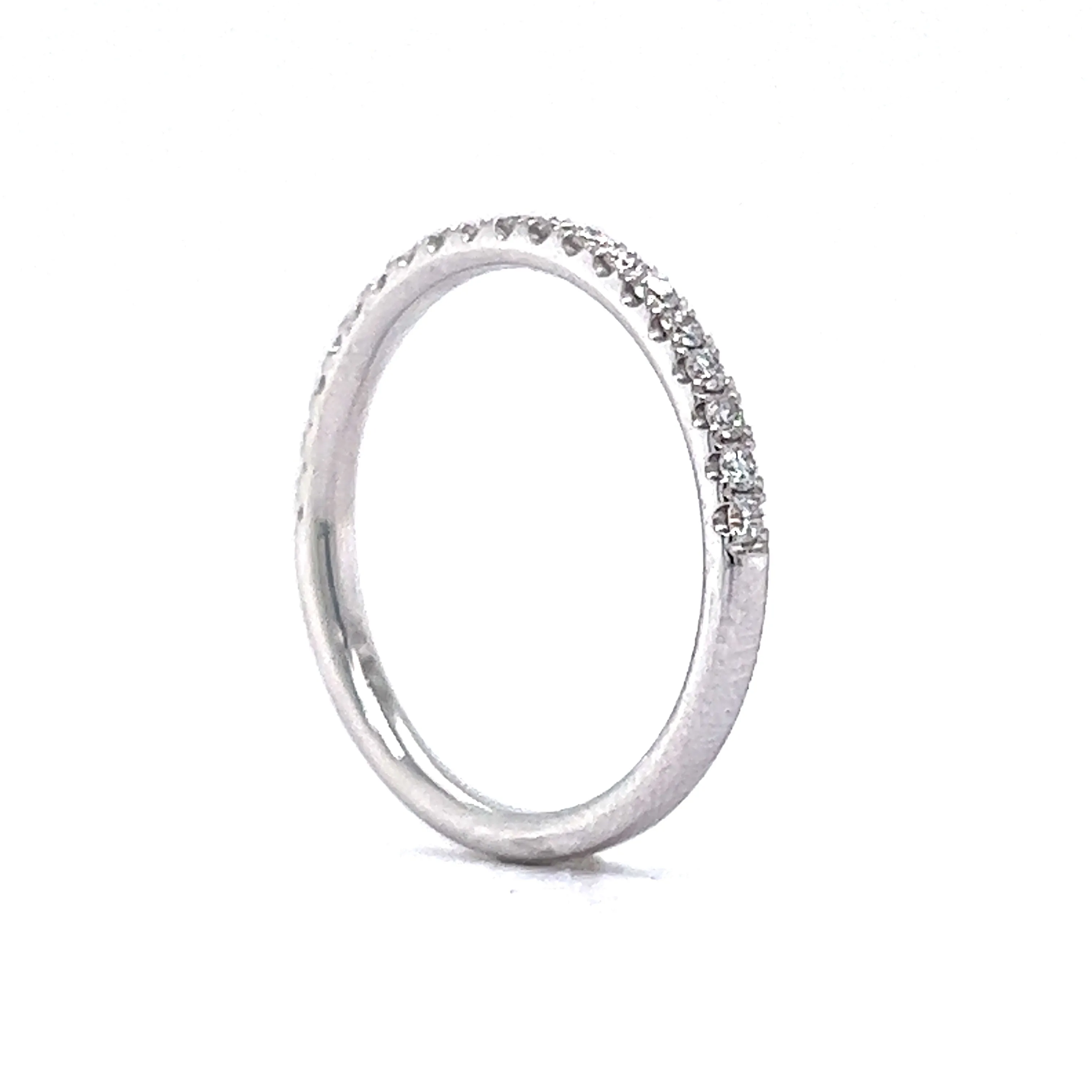 .36 Round Brilliant Diamond Wedding Band in 14k White Gold