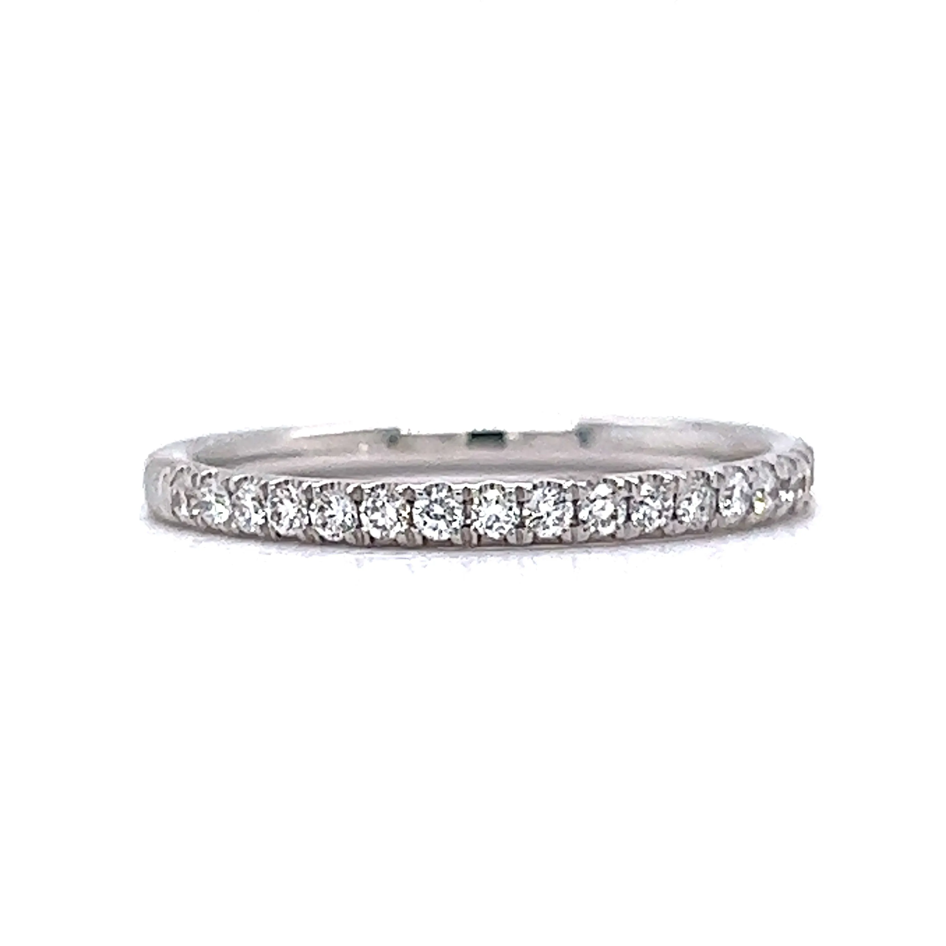 .36 Round Brilliant Diamond Wedding Band in 14k White Gold