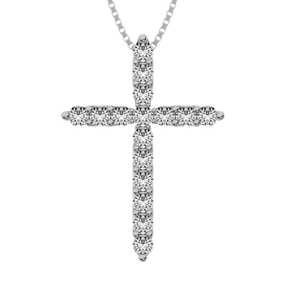 4 Prong Diamond 1/2 Ct.Tw. Cross Pendant