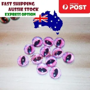 8pcs Round 25mm Cabochon Glass Doll Eyes Dragon Lizard Frog Model J